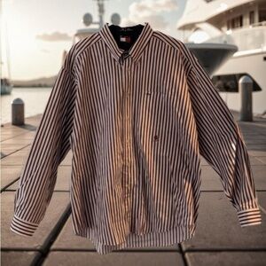 PreOwned Mens Tommy Hilfiger Long Sleeve Button Up Shirt Sz XL Classic Style